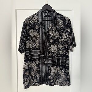 All Saints Button-Down Paisley Men's Shirt